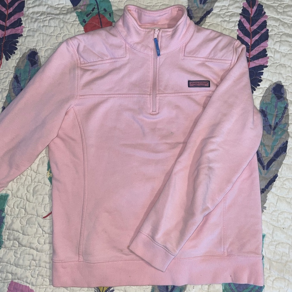 Pink Vineyard Vines quarter zip up